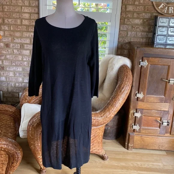 J. Jill | Dresses | J Jill Black Linen Blend Dress Xl New | Poshmark